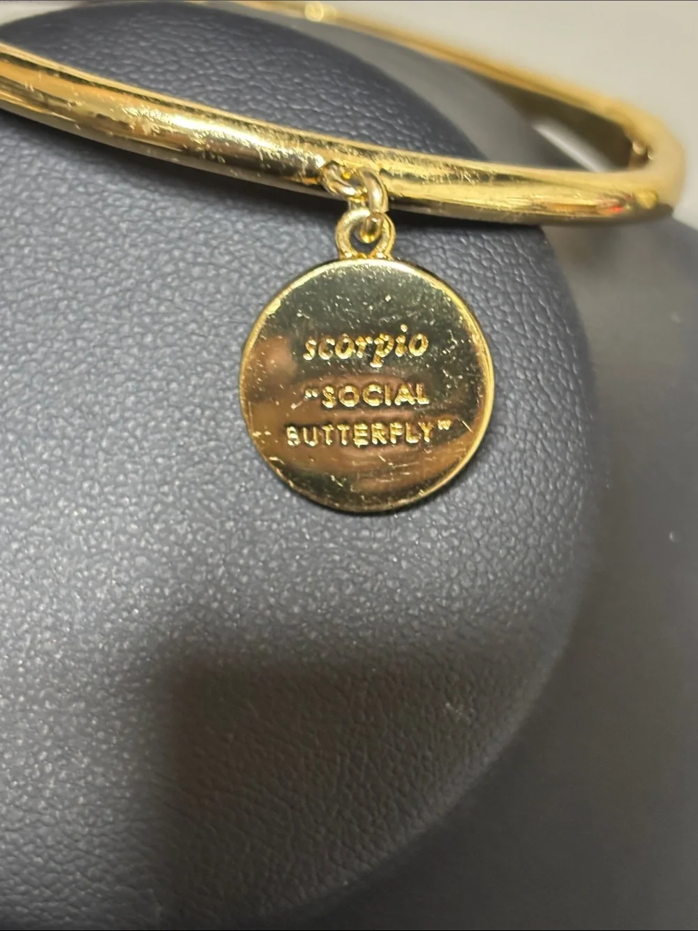 Kate Spade Gold Tone Scorpio Horoscope Charm Social Butterfly Bangle Bracelet - Picture 7 of 9